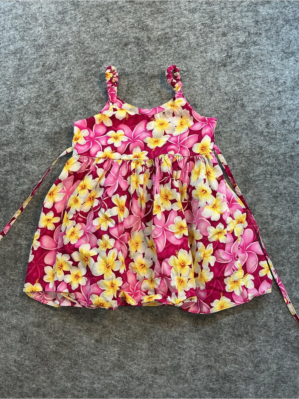 Pacific Legend Apparel Girls Pink Floral Sundress with Yellow Accents Size 3-4